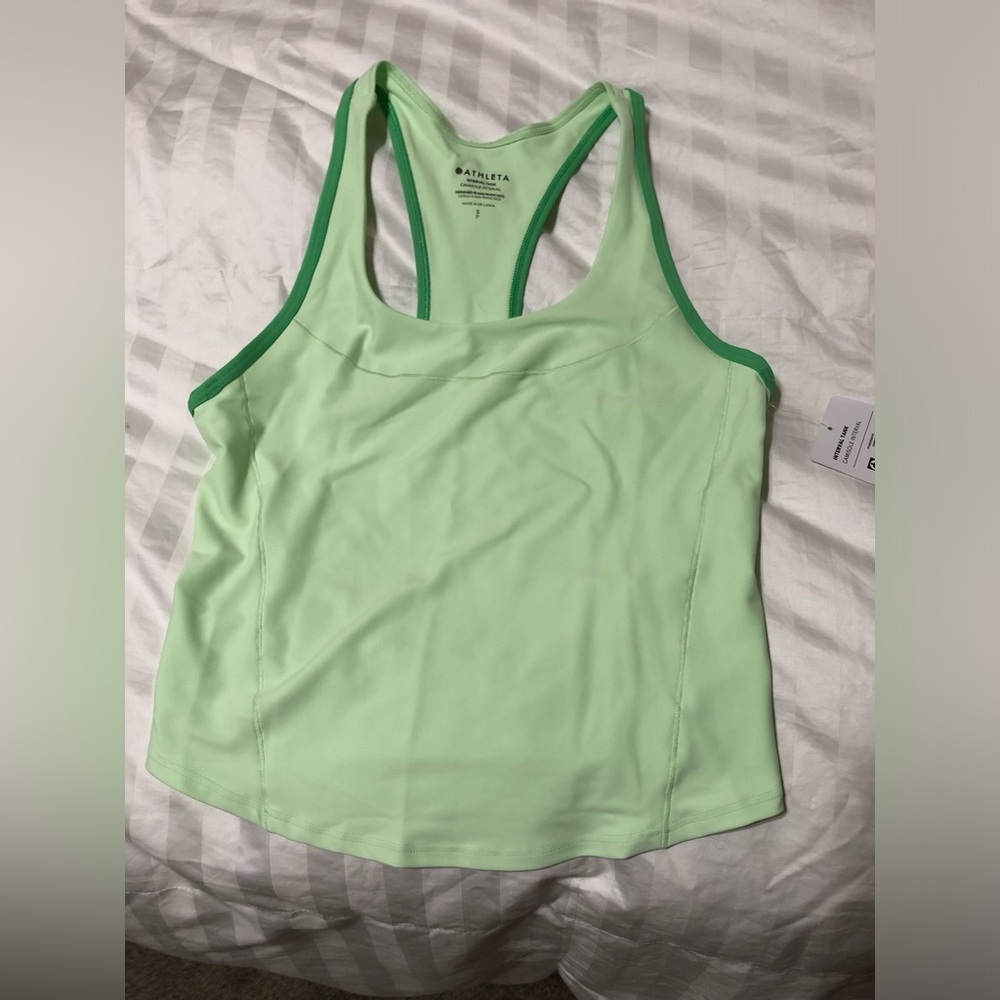 Athleta Light Green Racerback Interval Tank
